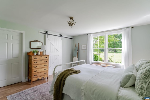 928 Slate Mill Rd Unit B, Stanardsville, VA 22973 - bedroom with a barn door and wood finished floors