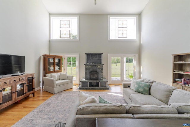 928 Slate Mill Rd Unit B, Stanardsville, VA 22973 - living room with a towering ceiling, plenty of natural light, and light wood-style floors