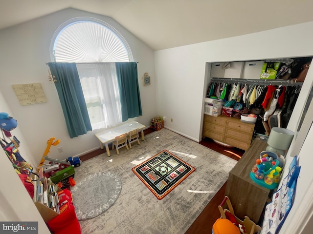 8 Aidone Ln, Smyrna, DE 19977 - playroom featuring lofted ceiling and baseboards