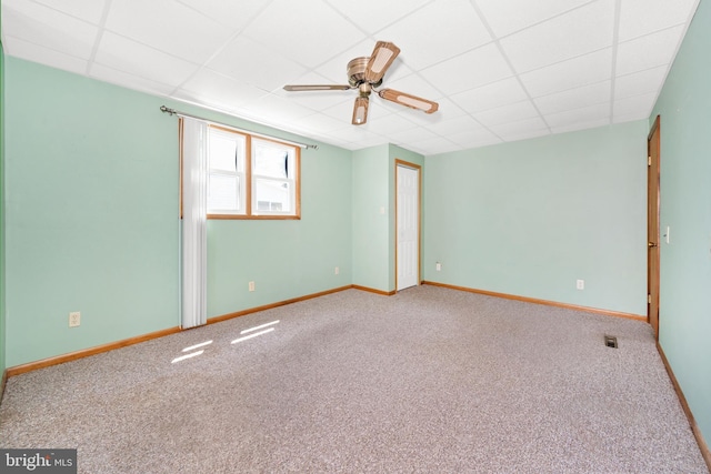 2621 Dartmouth Woods Rd, Wilmington, DE 19810 - carpeted empty room featuring a drop ceiling and ceiling fan
