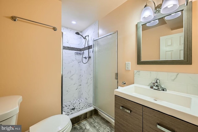 231 Candytuft Rd, Reisterstown, MD 21136 - full bath with a stall shower, vanity, and wood finished floors