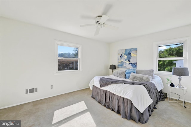 127 W Chestnut Hill Ln, Reisterstown, MD 21136 - bedroom featuring light colored carpet and ceiling fan