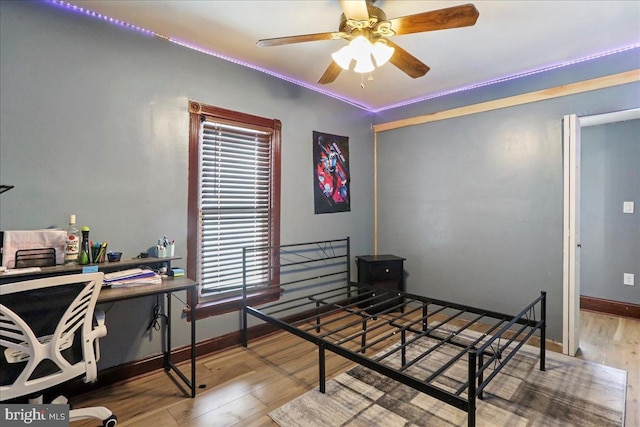 432 Mcdowell Ave, Hagerstown, MD 21740 - bedroom featuring wood finished floors, an office area, and a ceiling fan