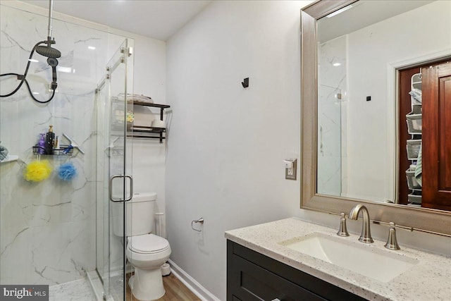 432 Mcdowell Ave, Hagerstown, MD 21740 - full bath featuring a marble finish shower, vanity, and wood finished floors