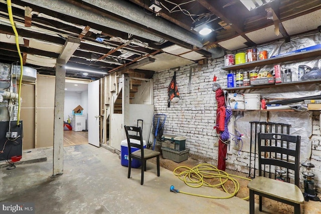 432 Mcdowell Ave, Hagerstown, MD 21740 - unfinished below grade area featuring brick wall