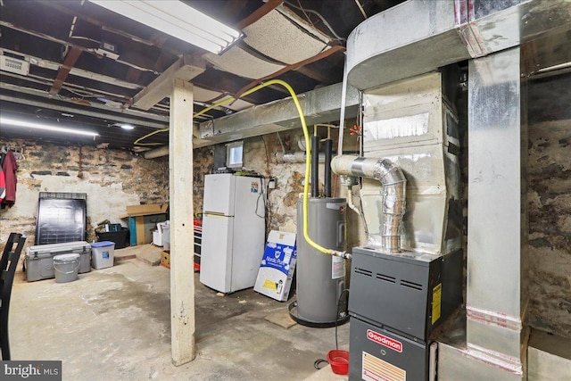 432 Mcdowell Ave, Hagerstown, MD 21740 - unfinished basement featuring freestanding refrigerator and water heater