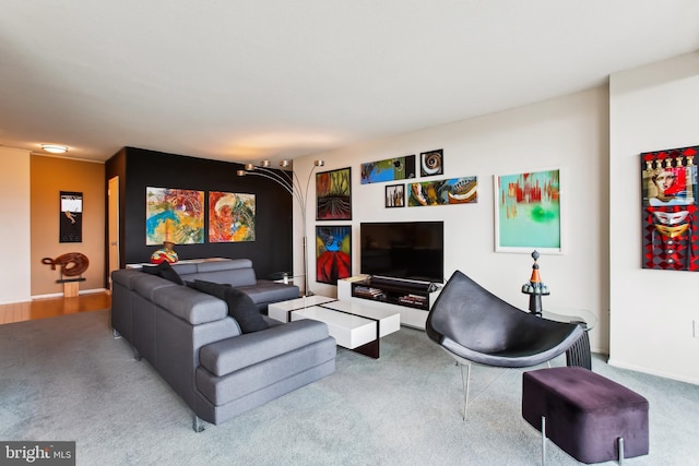 2059 Huntington Ave Unit 1406, Alexandria, VA 22303 - carpeted living area with baseboards