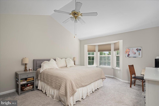 420 Fairview Way, New Hope, PA 18938 - bedroom featuring lofted ceiling, light colored carpet, and ceiling fan