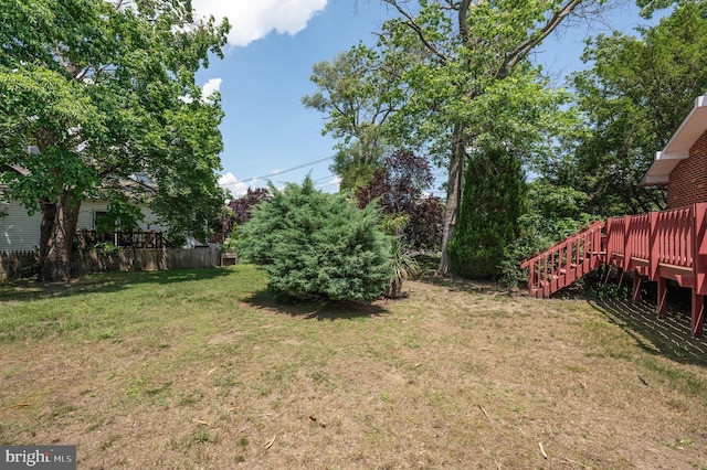 3221 Union Ave, Pennsauken, NJ 08109 - view of yard with a wooden deck and stairway