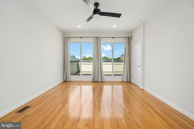 19 Yogurt Ln, Baltimore, MD 21231 - empty room featuring light wood-type flooring, recessed lighting, and ceiling fan