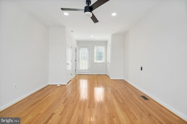 19 Yogurt Ln, Baltimore, MD 21231 - spare room featuring ceiling fan, light wood finished floors, and recessed lighting