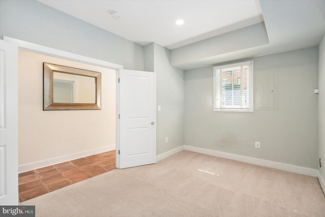 19 Yogurt Ln, Baltimore, MD 21231 - carpeted empty room with a smoke detector, recessed lighting, and tile patterned flooring