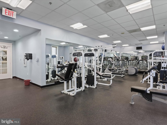 2726 Gallows Rd Unit 411, Vienna, VA 22180 - gym with a paneled ceiling