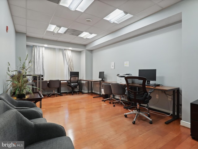 2726 Gallows Rd Unit 411, Vienna, VA 22180 - office area with wood finished floors and a drop ceiling
