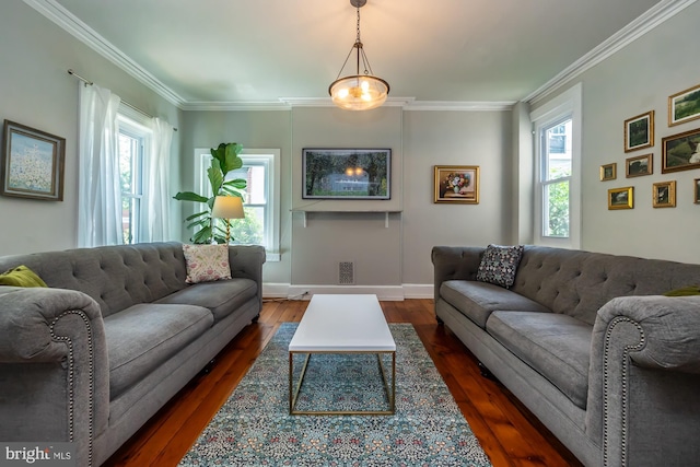 239 W Barnard St, West Chester, PA 19382 - living room with crown molding and wood finished floors