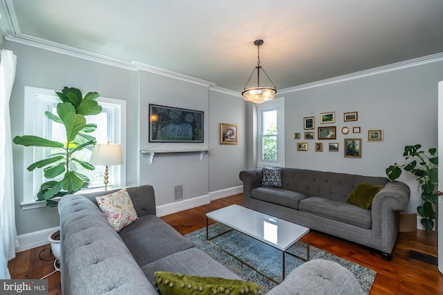 239 W Barnard St, West Chester, PA 19382 - living area with ornamental molding and wood finished floors