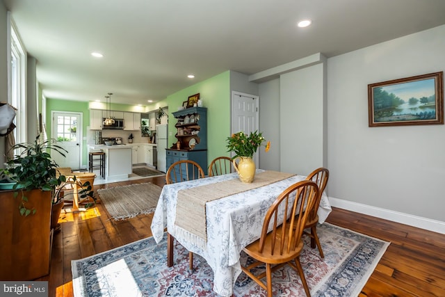 239 W Barnard St, West Chester, PA 19382 - dining room featuring dark wood-style floors and recessed lighting