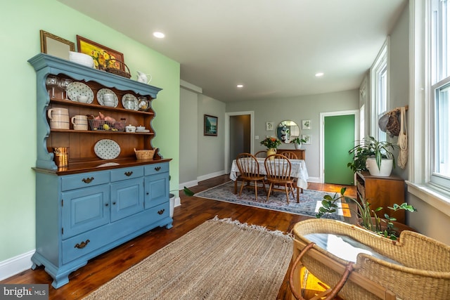 239 W Barnard St, West Chester, PA 19382 - dining area featuring dark wood-type flooring and recessed lighting