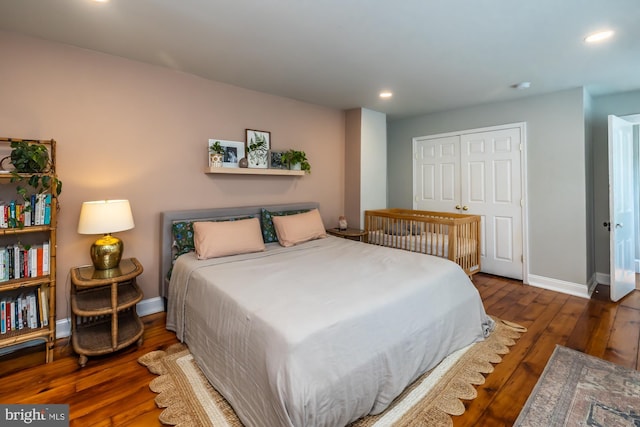 239 W Barnard St, West Chester, PA 19382 - bedroom with wood finished floors, recessed lighting, and a closet