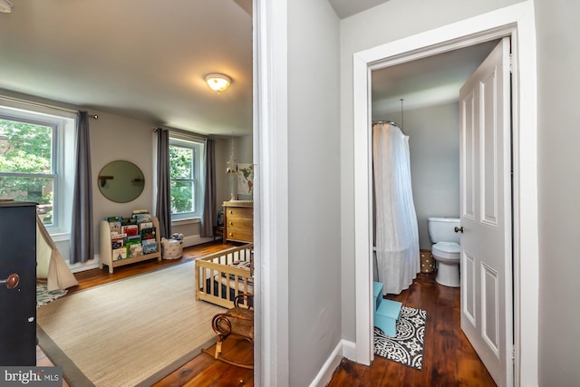 239 W Barnard St, West Chester, PA 19382 - hallway with wood finished floors and baseboards