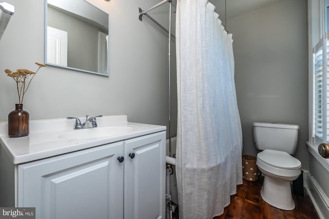 239 W Barnard St, West Chester, PA 19382 - bathroom with vanity, wood finished floors, and shower / bath combo