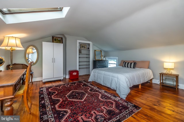 239 W Barnard St, West Chester, PA 19382 - bedroom with hardwood / wood-style flooring, vaulted ceiling, and a skylight