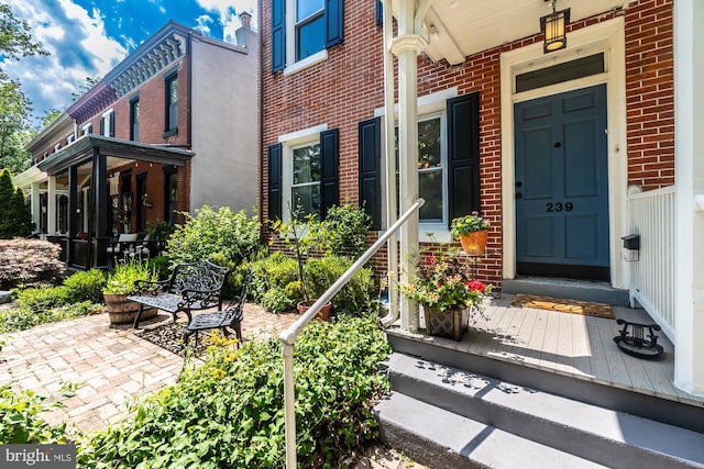 239 W Barnard St, West Chester, PA 19382 - property entrance featuring brick siding
