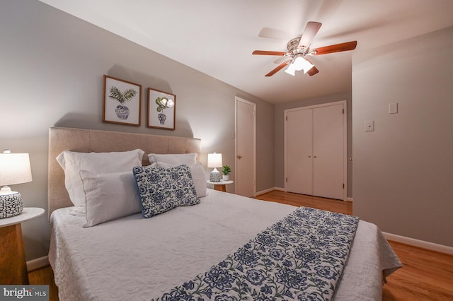 10 Sonora Dr, Pasadena, MD 21122 - bedroom featuring wood finished floors, ceiling fan, and a closet