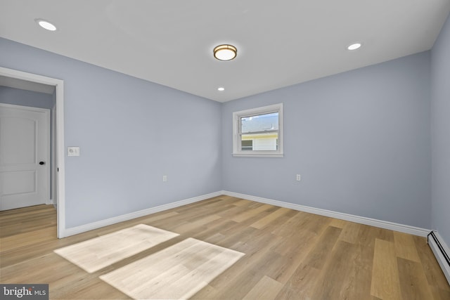 321 Curacao St, Toms River, NJ 08757 - unfurnished room with a baseboard heating unit, light wood-type flooring, and recessed lighting