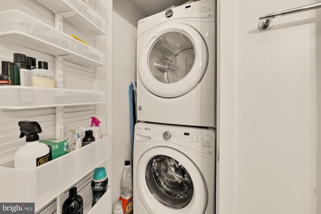 1010 Massachusetts Ave NW Unit 706, Washington, DC 20001 - washroom with estacked washer and dryer