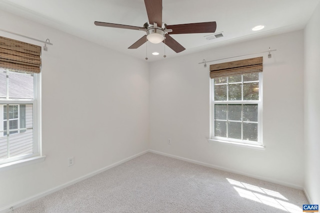 834 Rock Creek Rd, Charlottesville, VA 22903 - spare room with ceiling fan, carpet, and recessed lighting