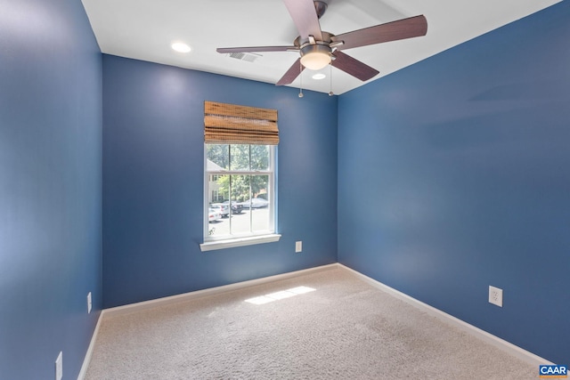 834 Rock Creek Rd, Charlottesville, VA 22903 - carpeted empty room with ceiling fan and recessed lighting
