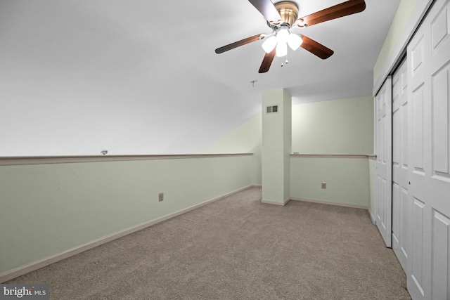 723 Dell Ct, Southampton, PA 18966 - unfurnished bedroom with carpet floors, lofted ceiling, a ceiling fan, and a closet