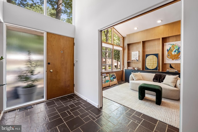2103 Northcliff Dr, Baltimore, MD 21209 - entryway featuring recessed lighting and stone tile floors