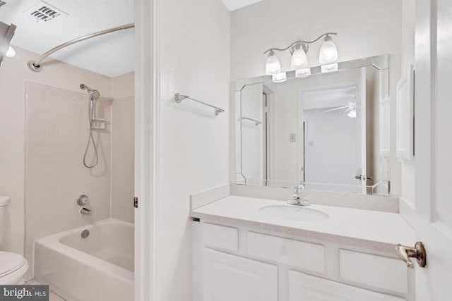 1541 Lincoln Way Unit 201A, Mclean, VA 22102 - bathroom featuring vanity, shower / tub combination, and ceiling fan