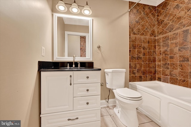 115 N Bradford St, Baltimore, MD 21224 - bathroom with vanity, tub / shower combination, and tile patterned flooring