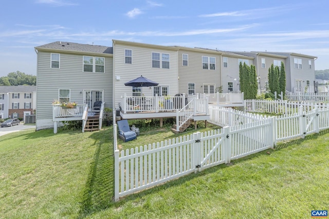 2159 Whispering Hollow Ln, Charlottesville, VA 22911 - rear view of property featuring a wooden deck, a gate, and a fenced backyard