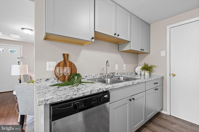 42 Brookshire Dr Unit A, Reisterstown, MD 21136 - kitchen featuring stainless steel dishwasher and dark wood-type flooring