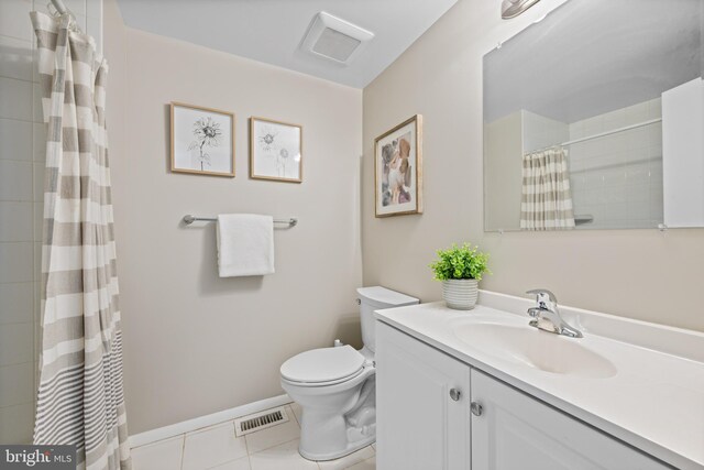 42 Brookshire Dr Unit A, Reisterstown, MD 21136 - full bath with vanity, tile patterned floors, and a shower with shower curtain