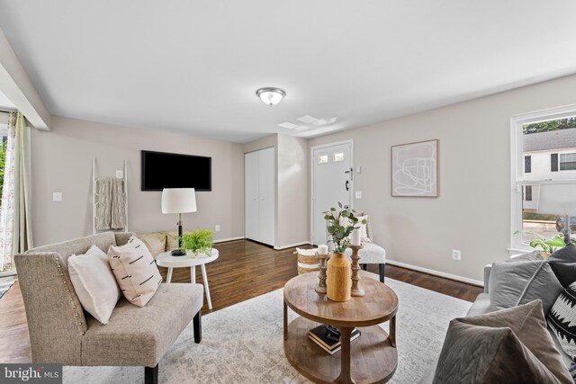 42 Brookshire Dr Unit A, Reisterstown, MD 21136 - living room featuring wood finished floors