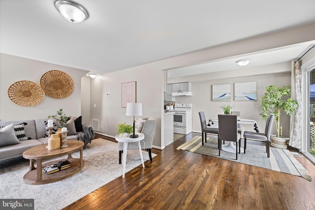 42 Brookshire Dr Unit A, Reisterstown, MD 21136 - living room with dark wood-type flooring