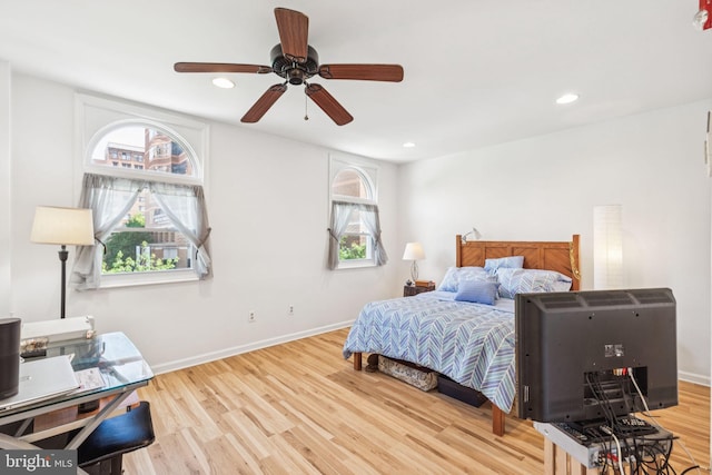 932 Locust St, Philadelphia, PA 19107 - bedroom with wood finished floors, recessed lighting, and ceiling fan