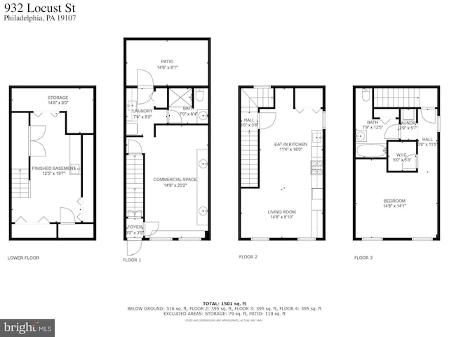 932 Locust St, Philadelphia, PA 19107 - view of property floor plan