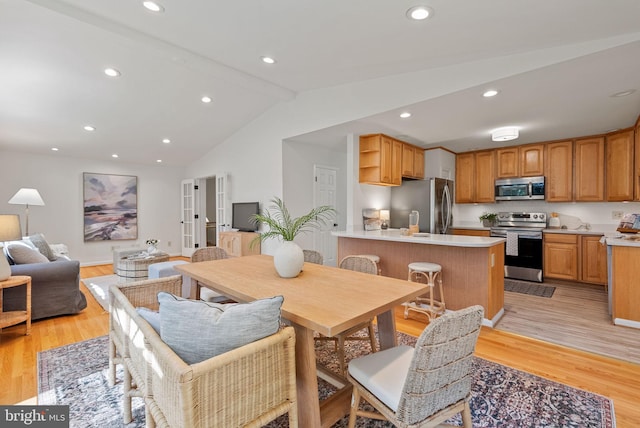8700 Bluedale St, Alexandria, VA 22308 - dining space featuring light wood-style flooring and recessed lighting
