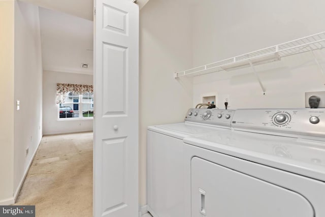 26 Courtyard Dr, Carlisle, PA 17013 - laundry room featuring washer and dryer and light carpet
