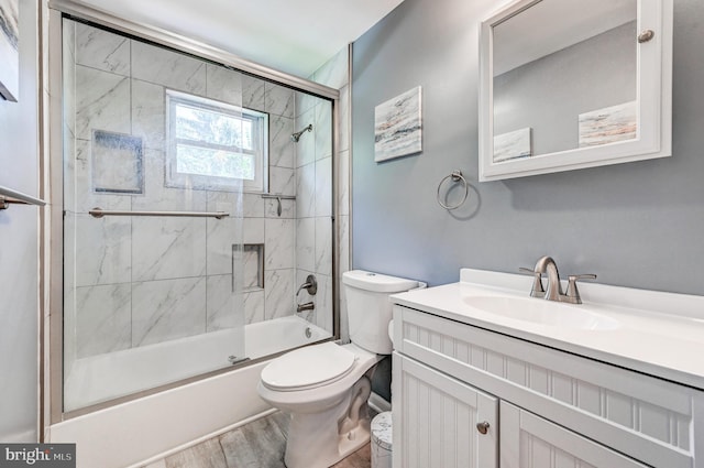 108 Strathdon Way, Lutherville Timonium, MD 21093 - bathroom featuring wood finished floors, vanity, and enclosed tub / shower combo