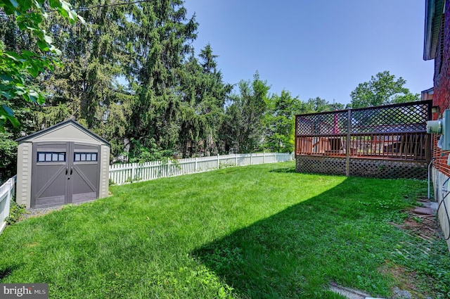 108 Strathdon Way, Lutherville Timonium, MD 21093 - fenced backyard featuring a storage shed and a deck