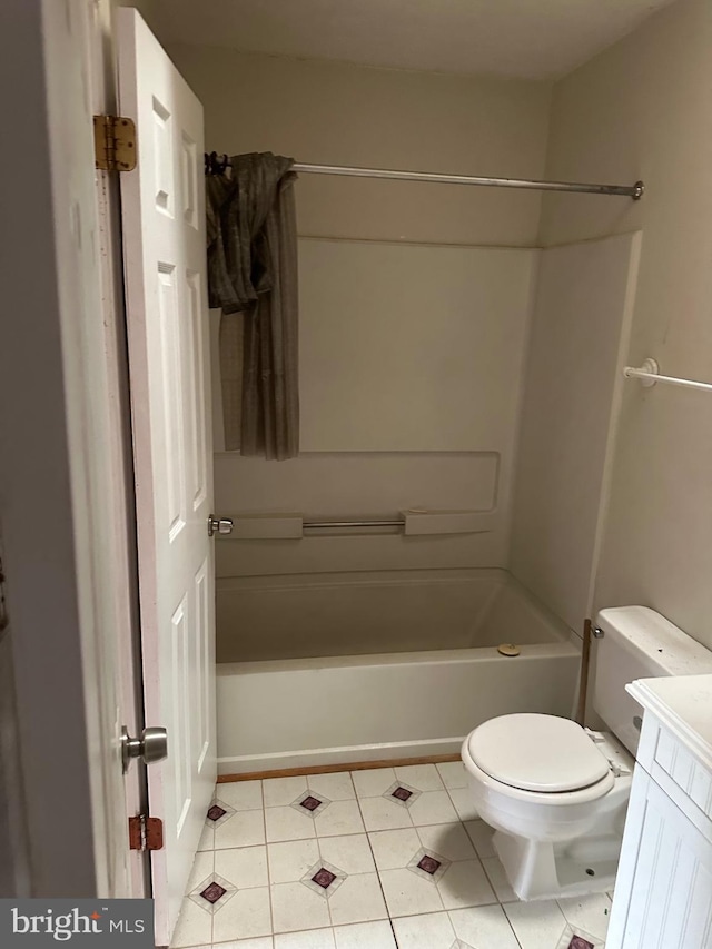 2407 E Rosecroft Village Cir, Oxon Hill, MD 20745 - bathroom featuring shower / tub combination, tile patterned flooring, and vanity