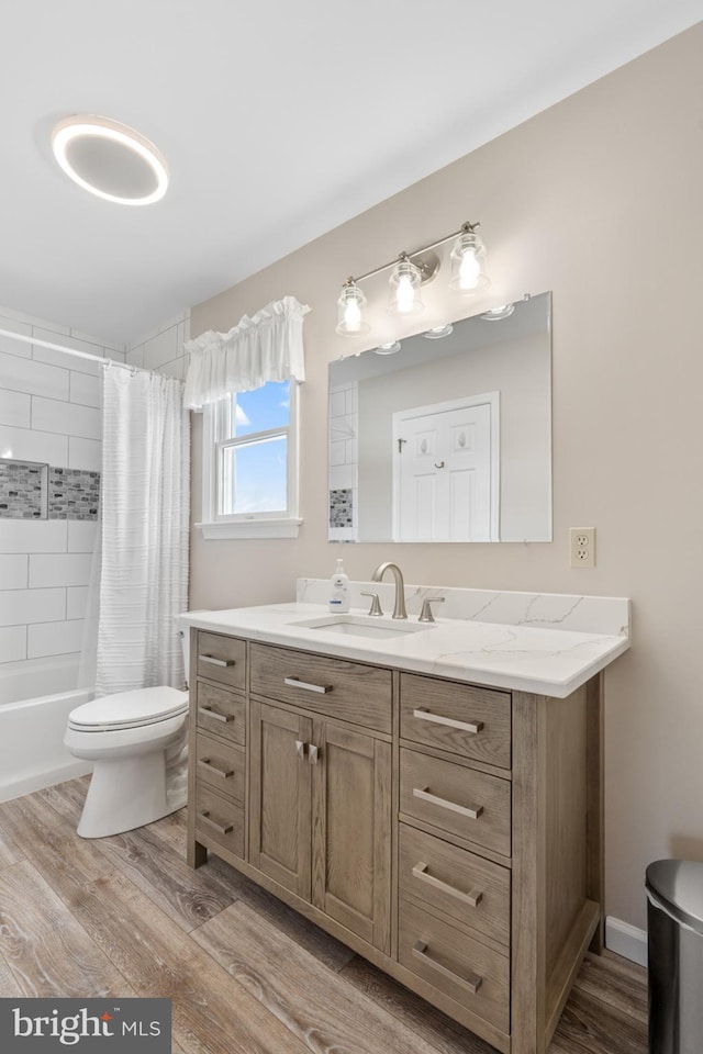 1015 Jodie Ct, Pennsburg, PA 18073 - bathroom with vanity, wood finished floors, and shower / bath combination with curtain