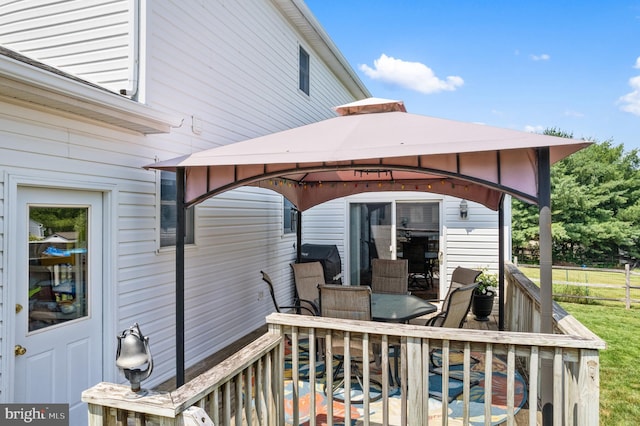 1015 Jodie Ct, Pennsburg, PA 18073 - wooden terrace with a gazebo and outdoor dining area